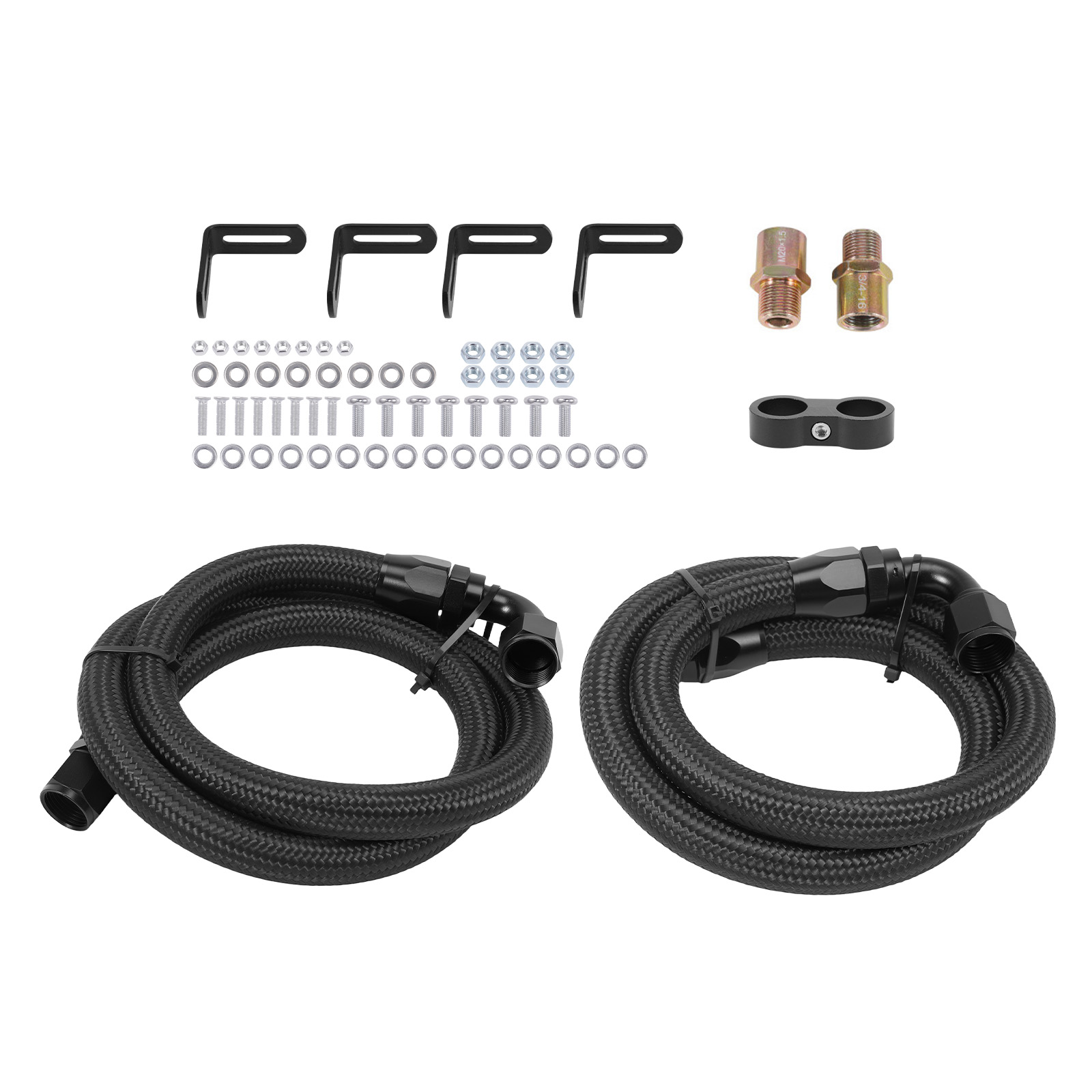 Enfriador Aceite 10 Filas Universal Aluminio Kit AN10 Adaptador M20x1.5