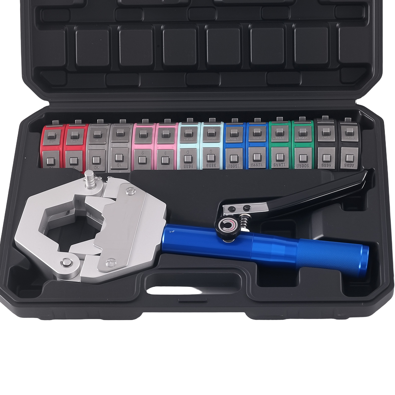 Crimpzange Hydraulik Set for AC Schlauch mit 7 Düsensätze Aufbewahrungsbox