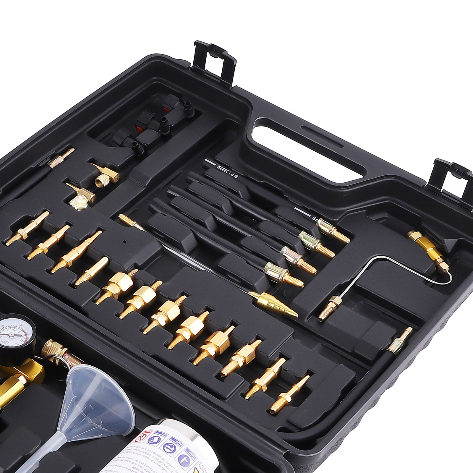 Auto Fuel Injector Cleaning Tool Set for Petrol Cars with Case & Adapters