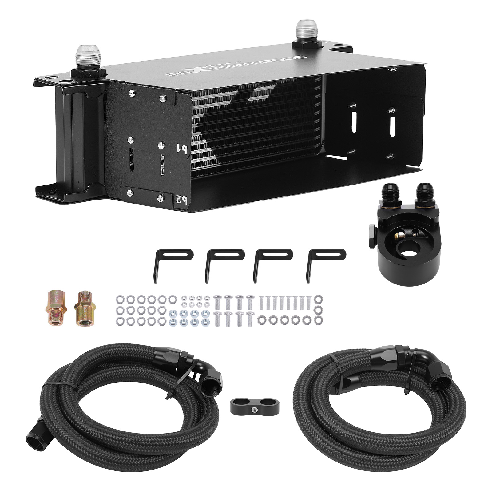 Enfriador Aceite Transmision 13 Filas AN10 Kit Completo con Mangueras Adaptador